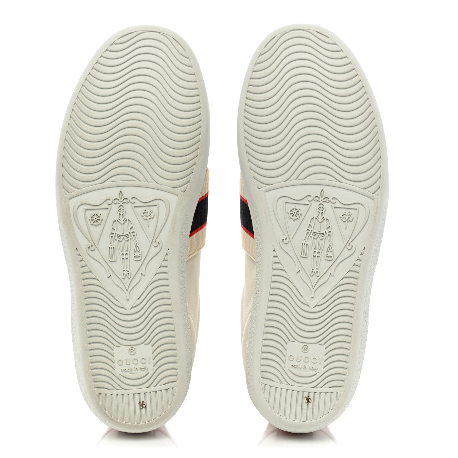 Gucci Calfskin Stripe Womens New Ace Sneakers 36 New Mystic White Ecru Red Flame 6 of 11