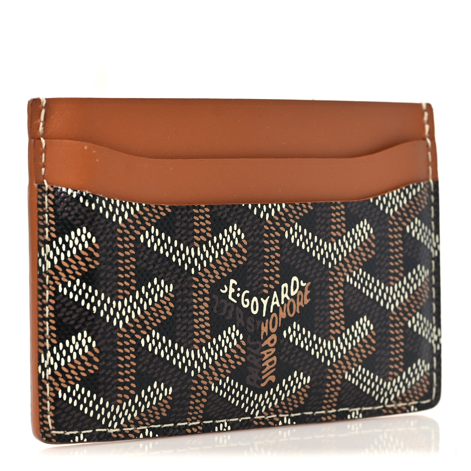 Goyard Goyardine Stripe Saint Sulpice Card Holder Black Gold 3 of 7