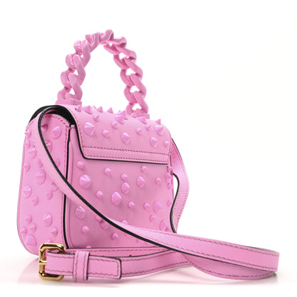 Versace Grained Calfskin Spiked Micro La Medusa Bag Pink Paradise 3 of 11
