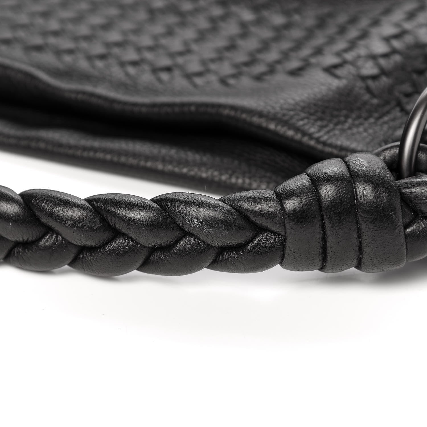 Bottega Veneta Cervo Intrecciato Shoulder Bag Black 14 of 15
