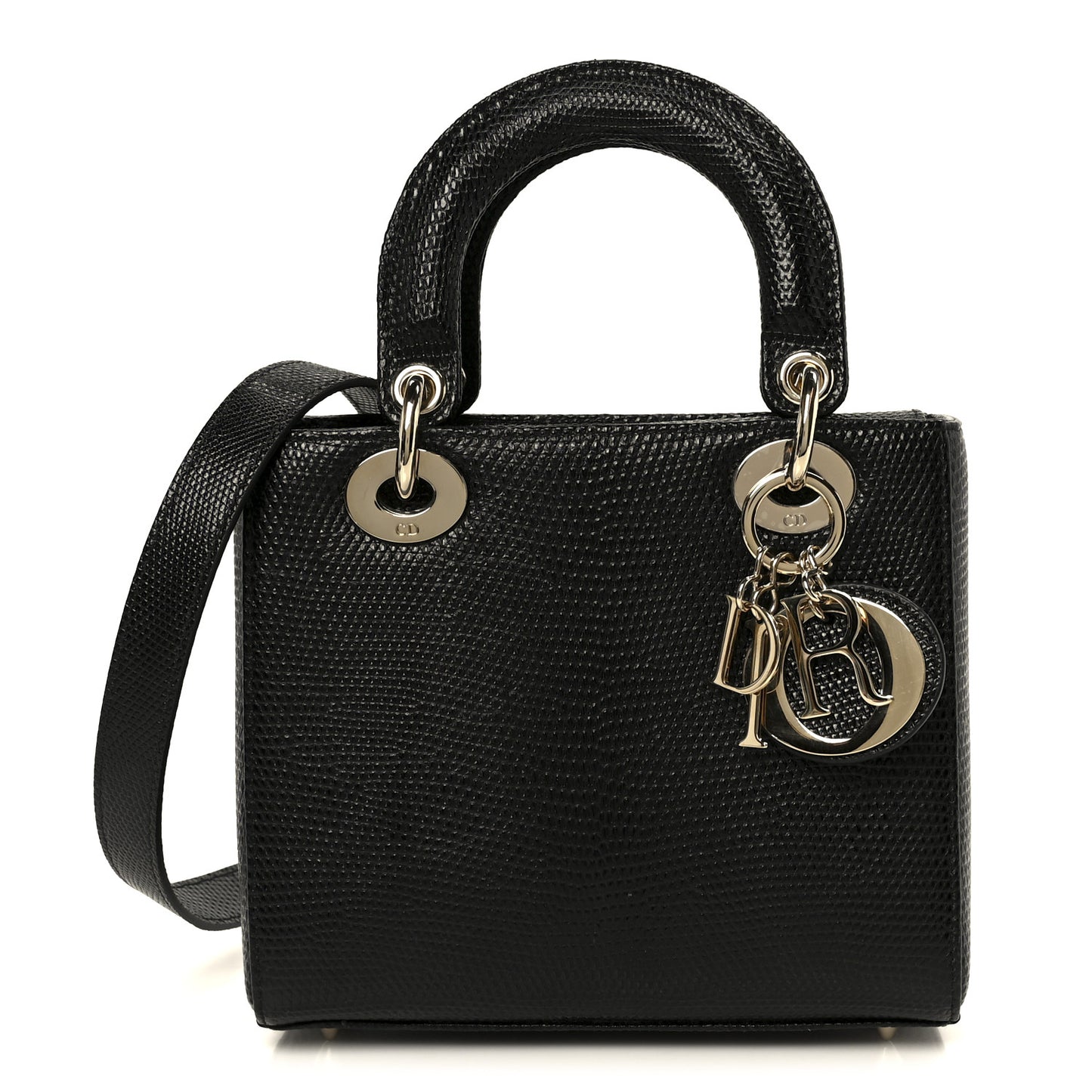 Lizard Small Lady Dior Black