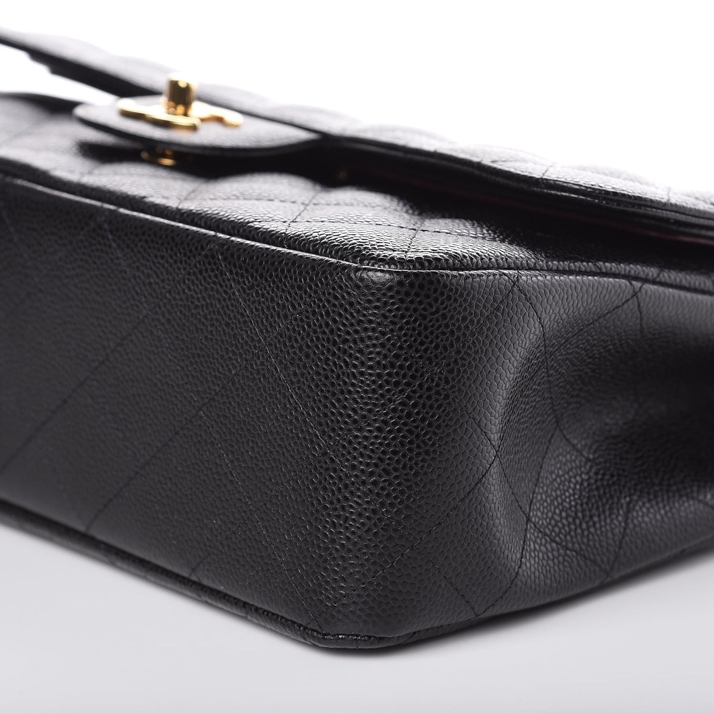 Caviar Quilted Jumbo Double Flap Black
