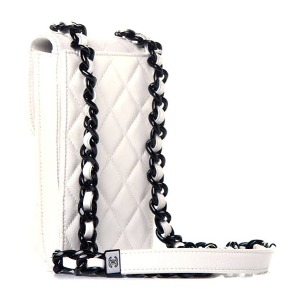 Chanel Caviar Quilted My Everything Clutch With Chain White Black 2 of 9