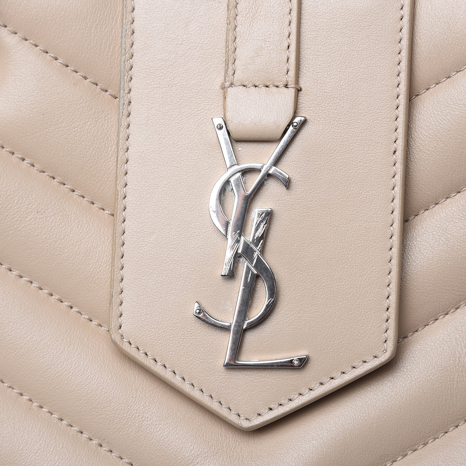 Saint Laurent Calfskin Y Quilted Monogram Large Loulou Shopper Nude Powder 13 of 14