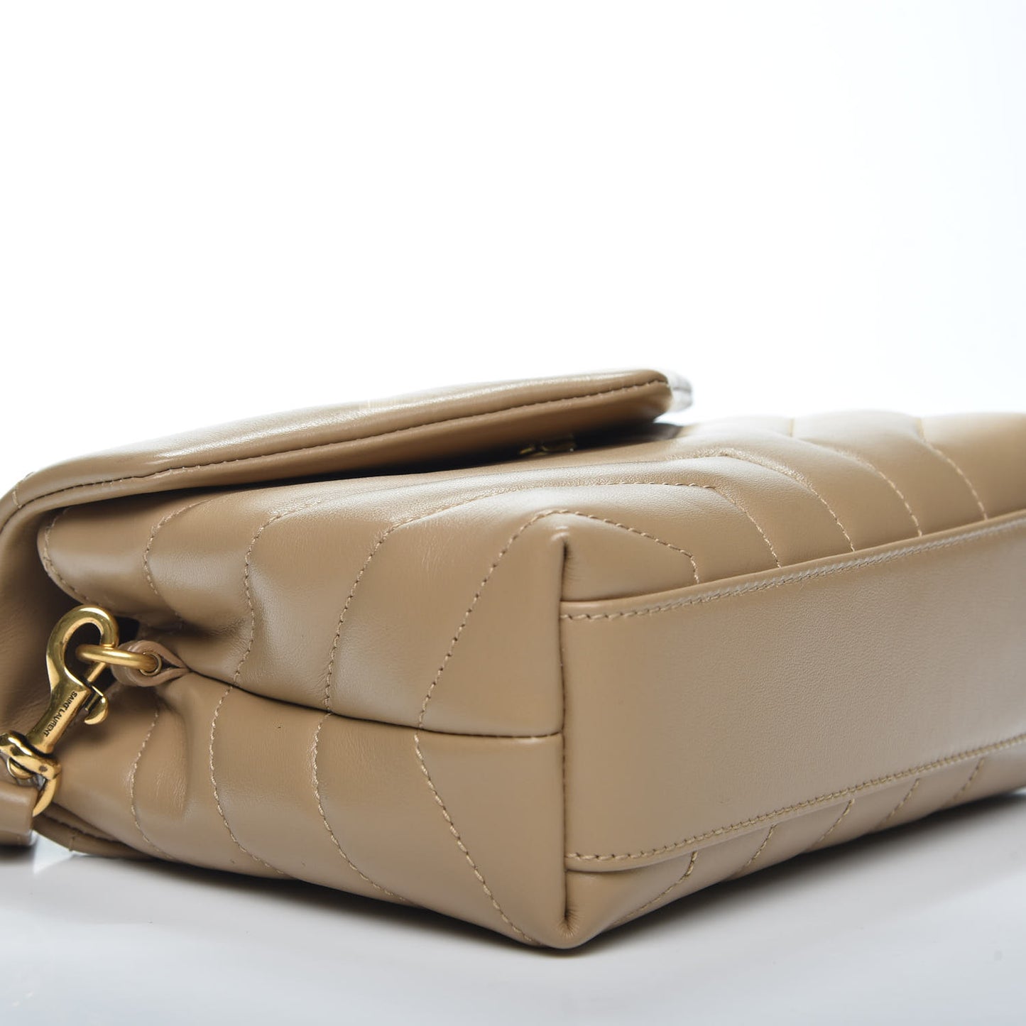 Calfskin Y Quilted Monogram Toy Loulou Crossbody Bag Latte