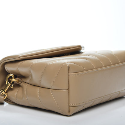 Saint Laurent Calfskin Y Quilted Monogram Toy Loulou Crossbody Bag Latte 6 of 12