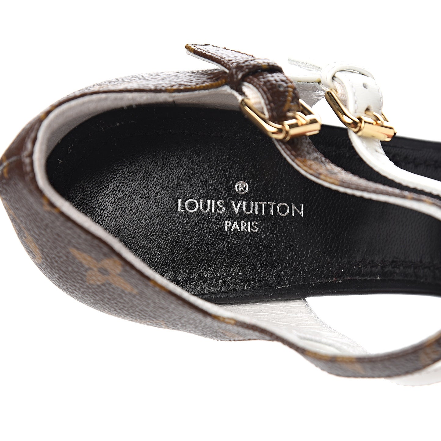 Calfskin Monogram Matchmake Cross Sandals 37 Black