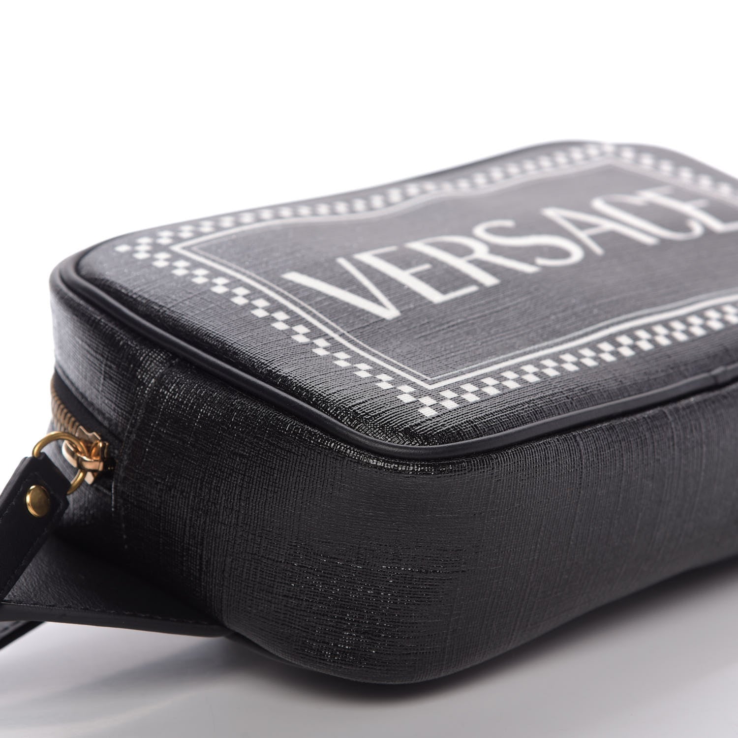Versace Grained Calfskin 90's Logo Belt Bag Black 6 of 9