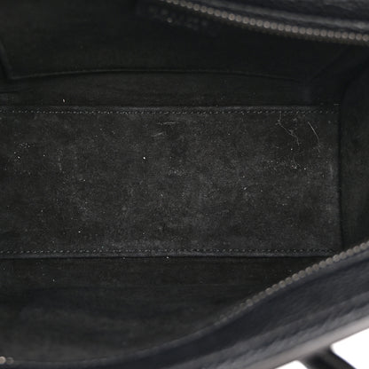Celine Drummed Calfskin Nano Luggage Black 5 of 10