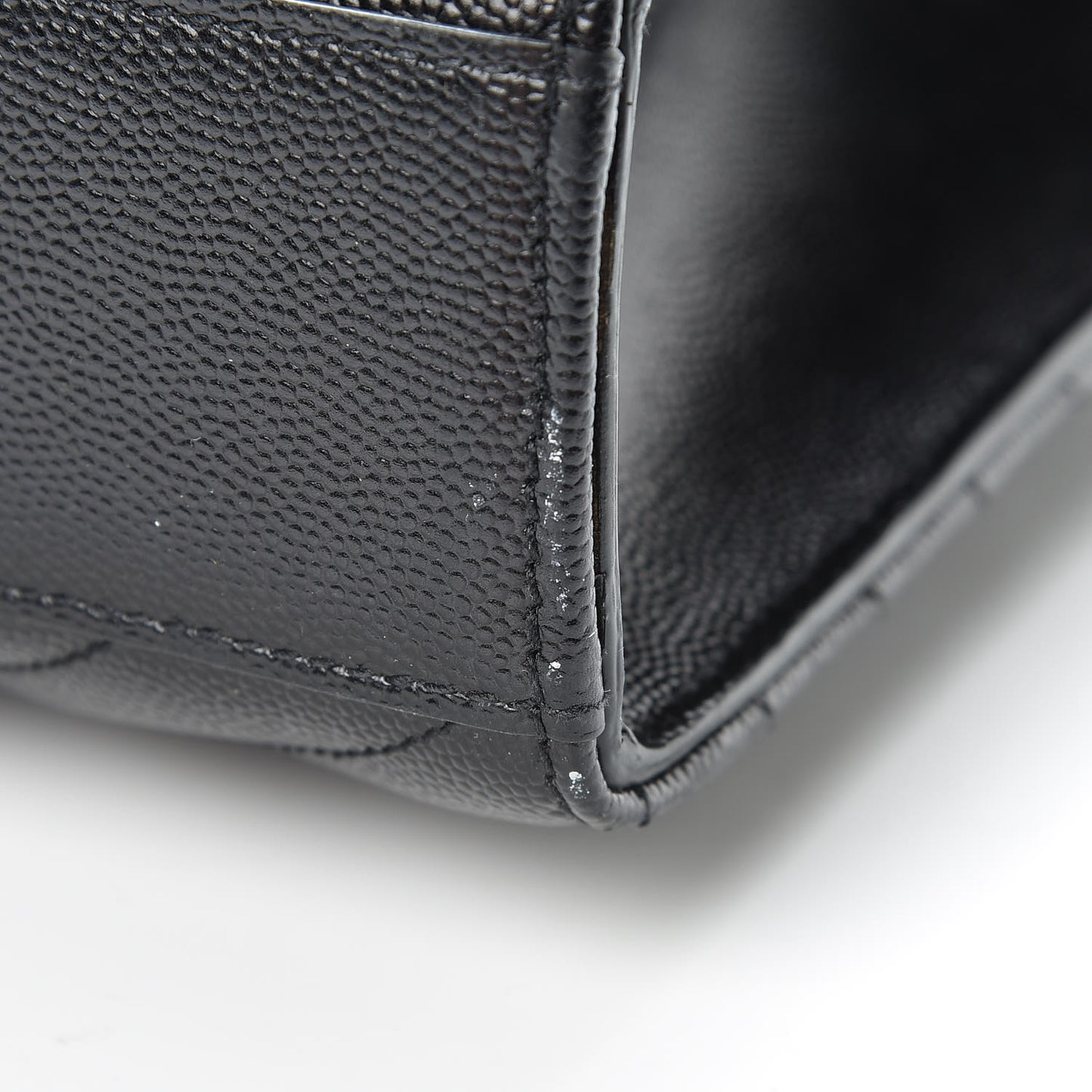 Grain De Poudre Matelasse Chevron Large Monogram Satchel Black