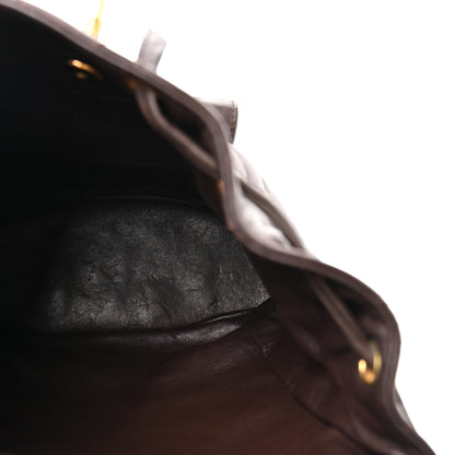 Chanel Lambskin Quilted Drawstring Backpack Brown 5 of 11