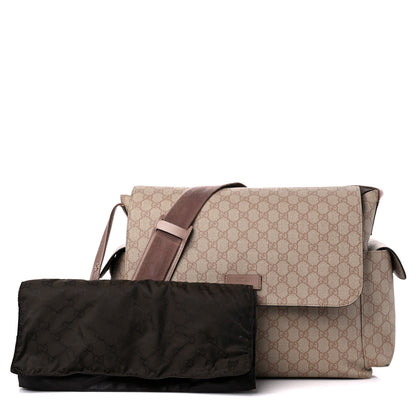 Gucci GG Supreme Monogram Messenger Diaper Bag Beige 1 of 17