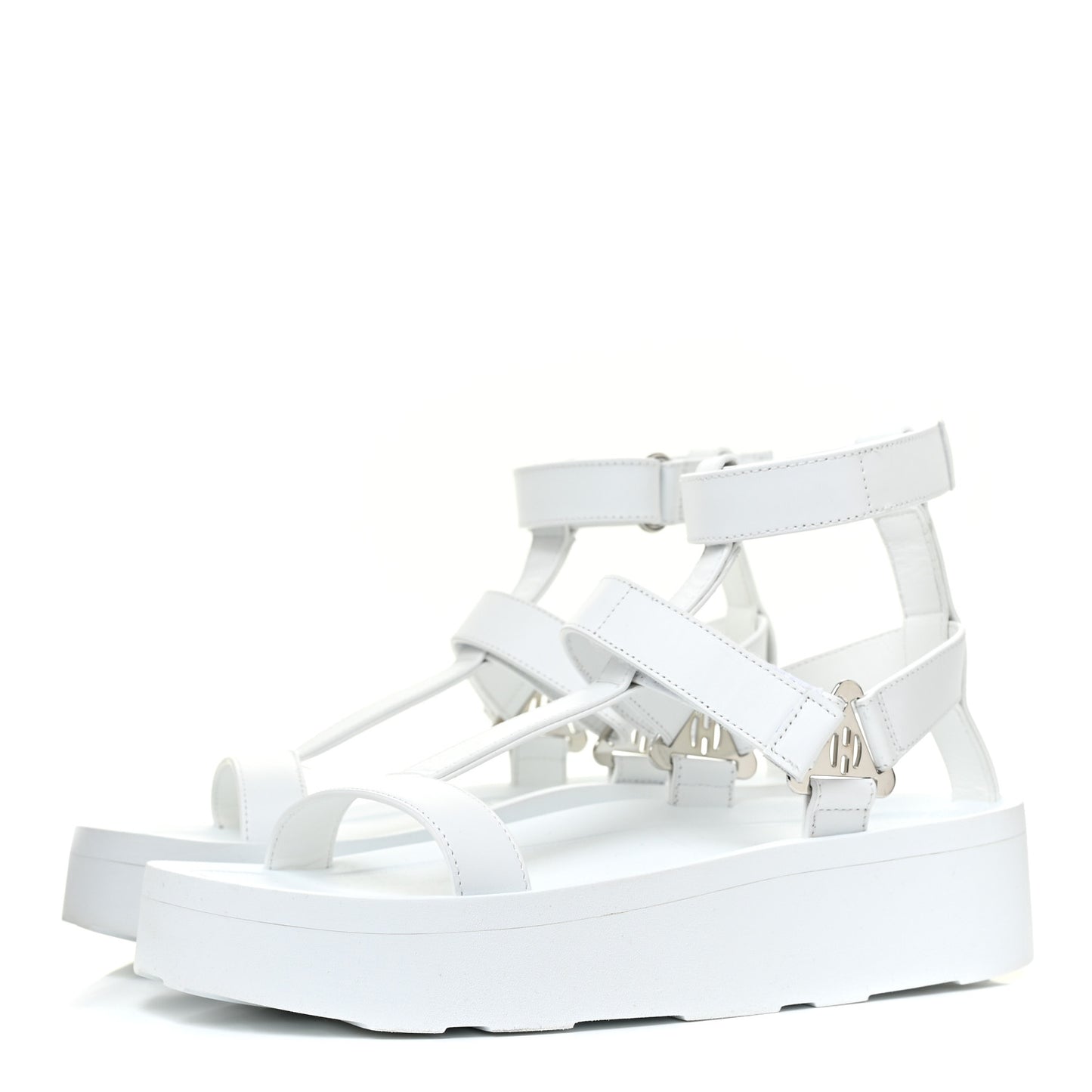 Calfskin Womens Enid Sandals 37 White