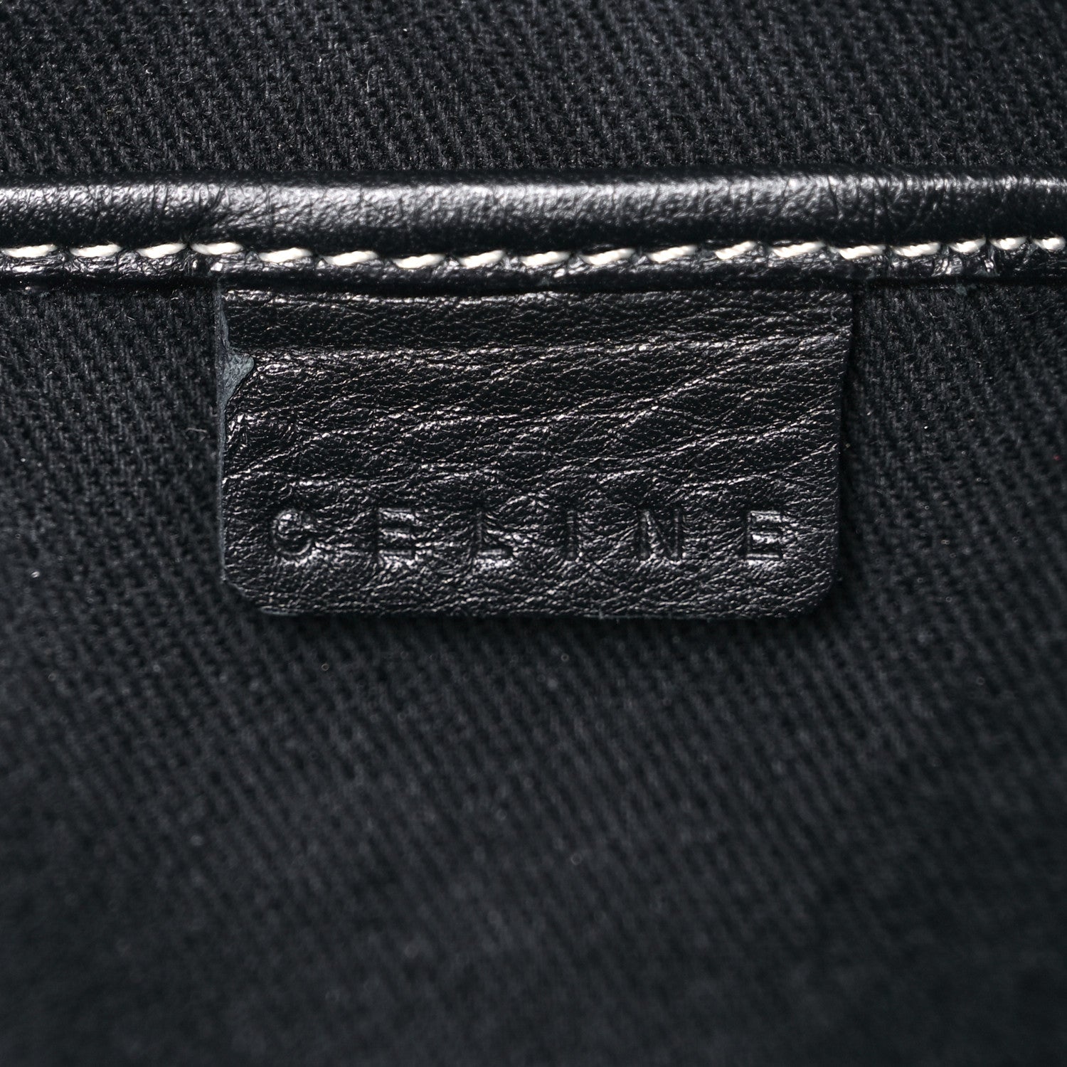 Celine Canvas Calfskin Macadam Crossbody Black 6 of 9