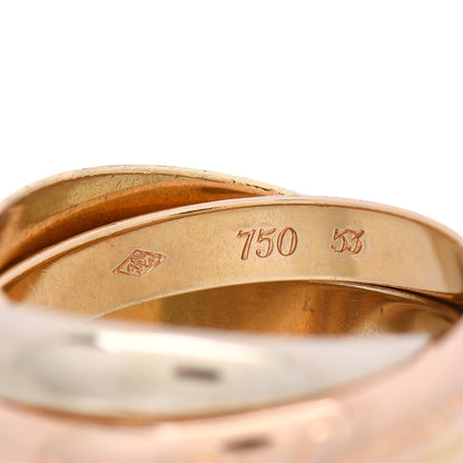Cartier 18K Pink Yellow White Gold Classic Les Must De Cartier Trinity Ring 53 6.25 3 of 5