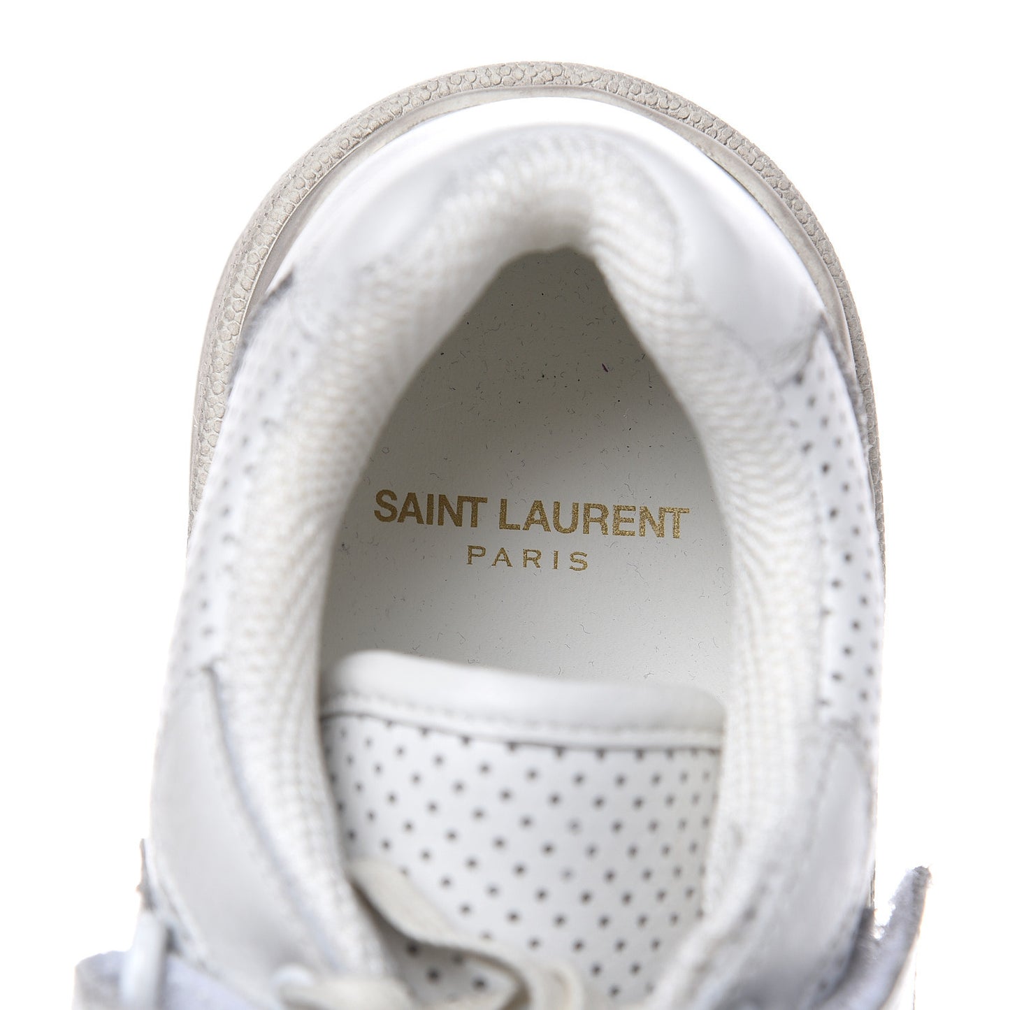 Calfskin Perforated Mens SL24 Sneakers 41 White