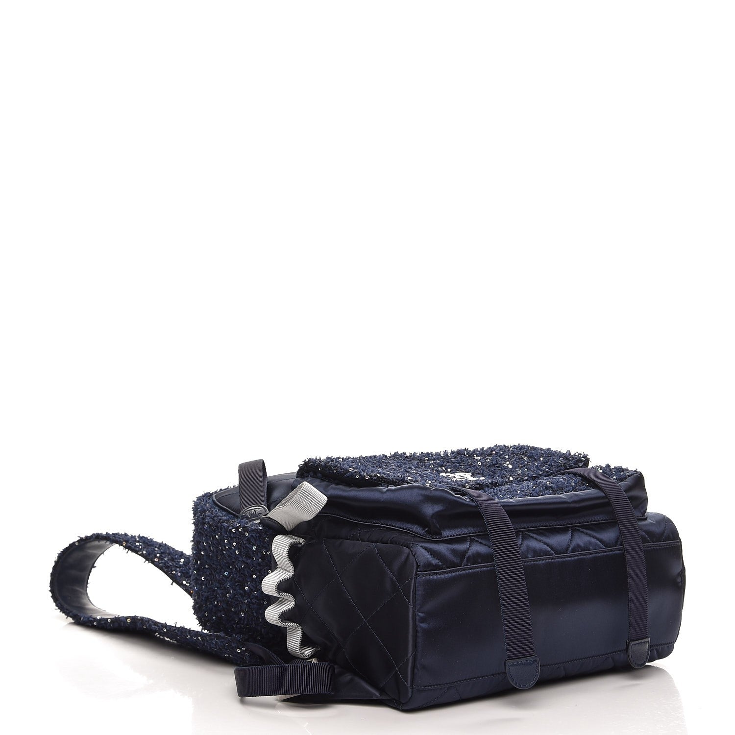 Chanel Tweed Nylon Quilted Astronaut Essentials Backpack Navy 4 of 8