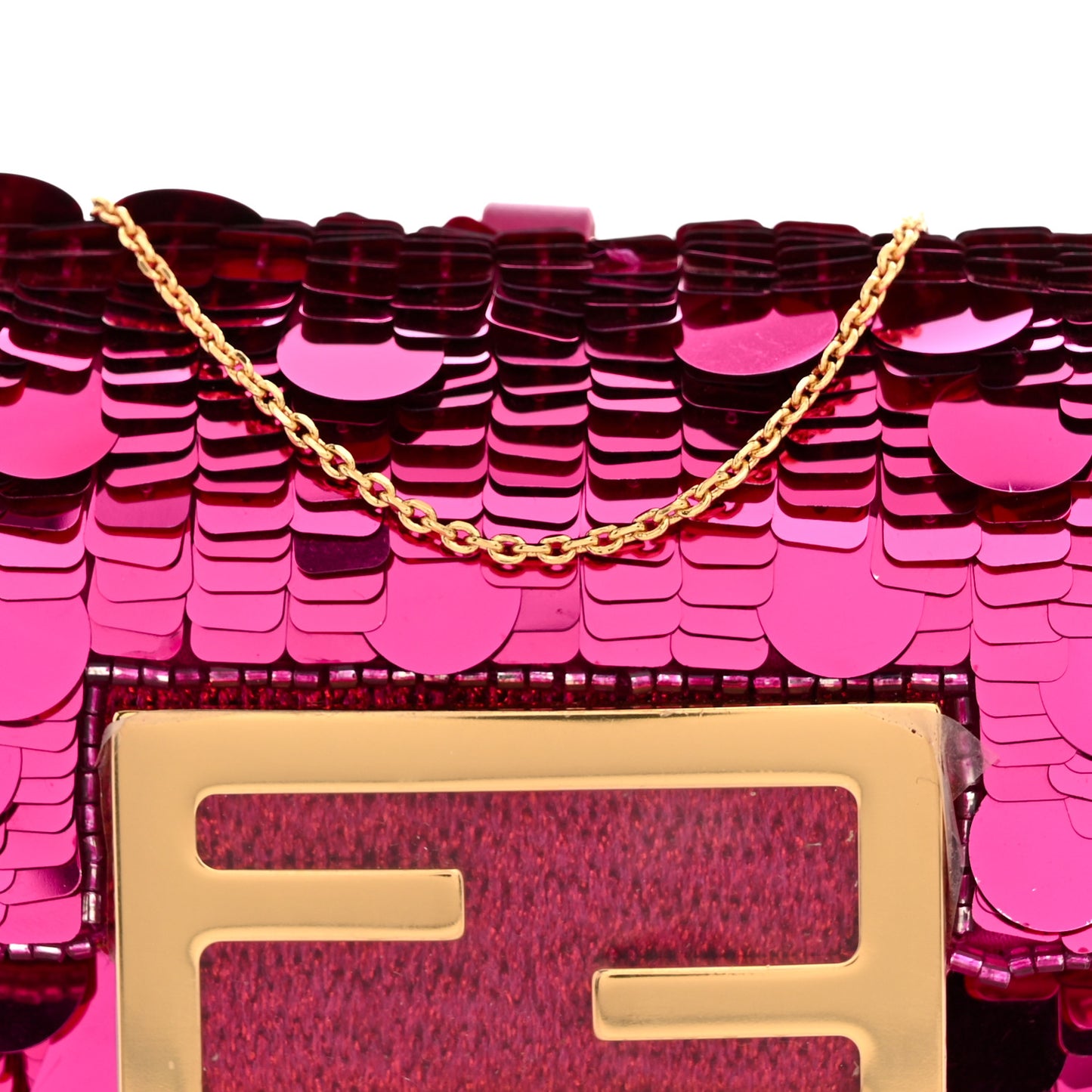 Sequin Paillettes Shiny Nappa Sex and the City Nano Maxi Buckle Baguette Charm Ciclamino Pilar