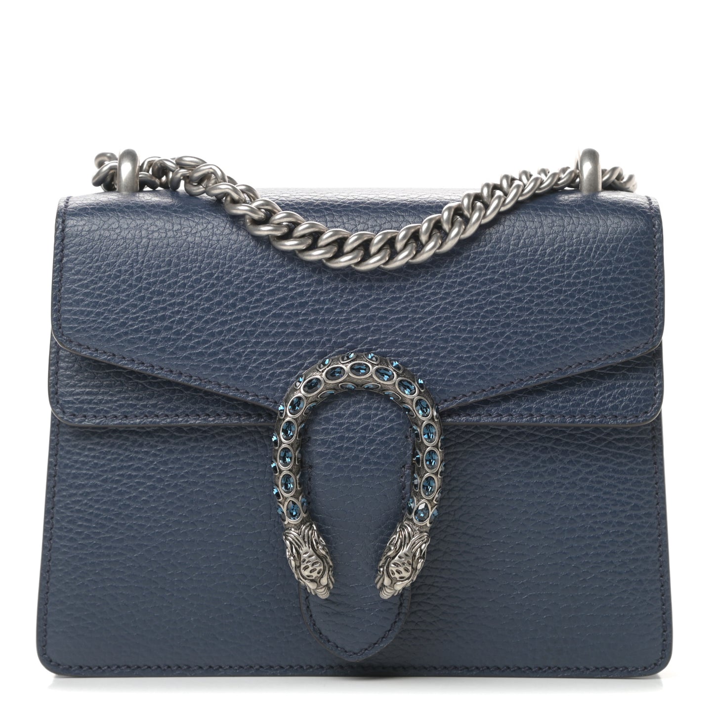 Dollar Calfskin Crystal Mini Dionysus Shoulder Bag Blue Agata Montana Sapphire