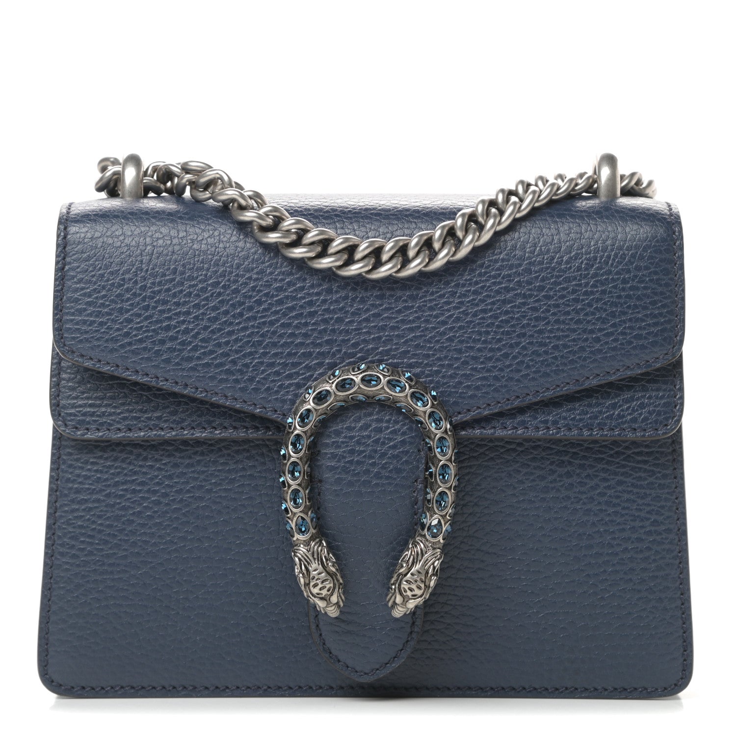 Gucci Dollar Calfskin Crystal Mini Dionysus Shoulder Bag Blue Agata Montana Sapphire 1 of 11