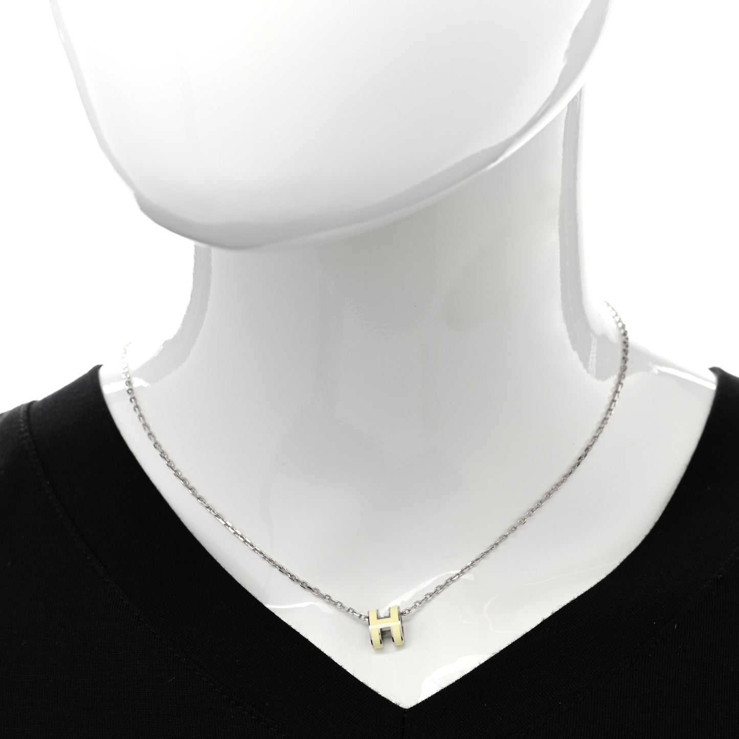 Palladium Mini Pop H Pendant Necklace Jaune Soufre Pale