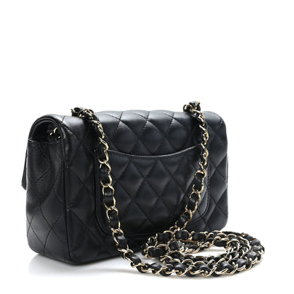 Chanel Lambskin Quilted Mini Rectangular Flap Black 3 of 10