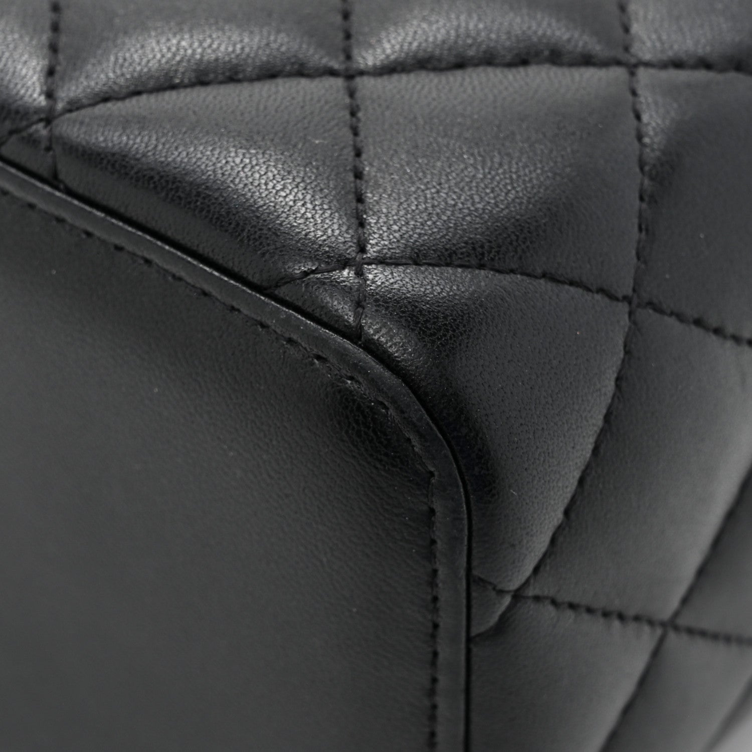 Chanel Lambskin Quilted Small Top Handle Vanity Case With Chain Black 12 of 13