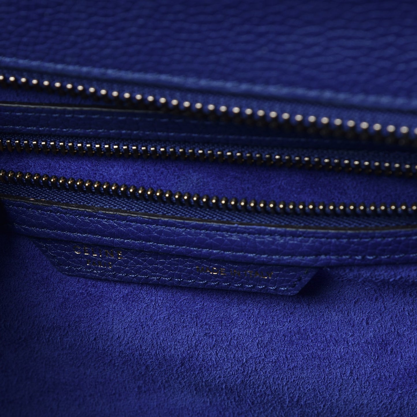 Drummed Calfskin Mini Luggage Indigo