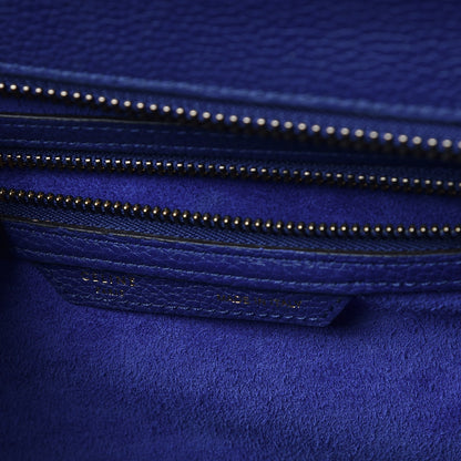 Celine Drummed Calfskin Mini Luggage Indigo 7 of 8