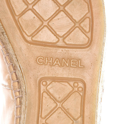 Chanel Lambskin CC Espadrilles 39 Beige Black 7 of 11