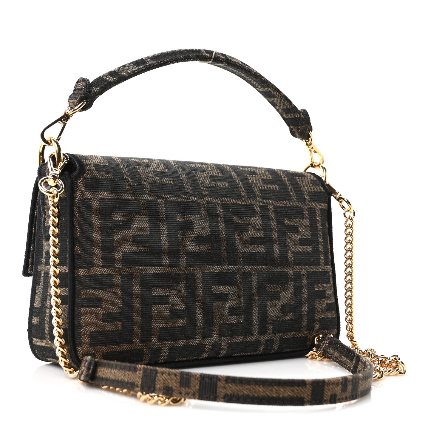 Fabric Jacquard FF 1974 Mini Baguette Tobacco Moro Black