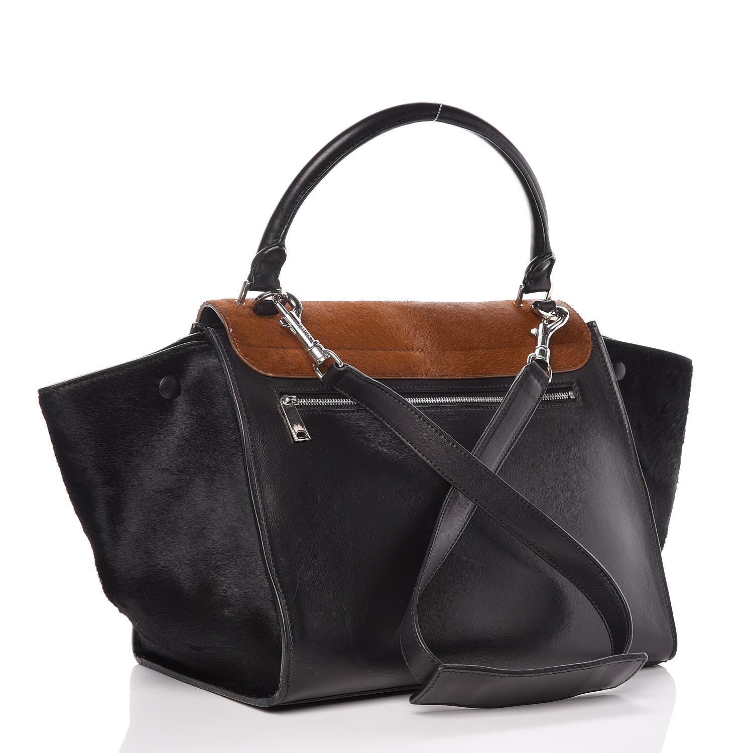 Celine Pony Hair Smooth Calfskin Medium Tri-Color Trapeze 3 of 16