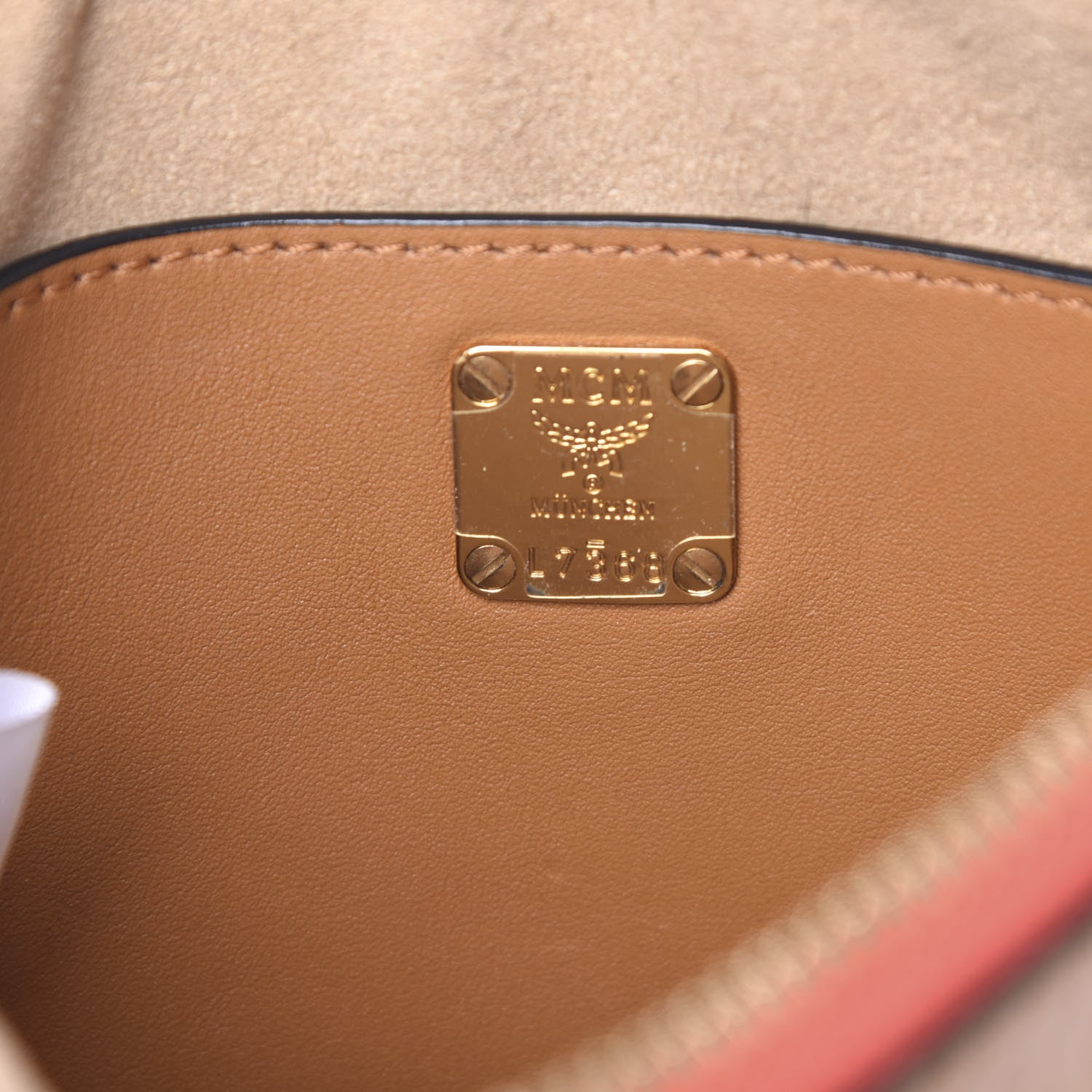 MCM Visetos Medium Millie Chain Crossbody Bag Cognac 5 of 9