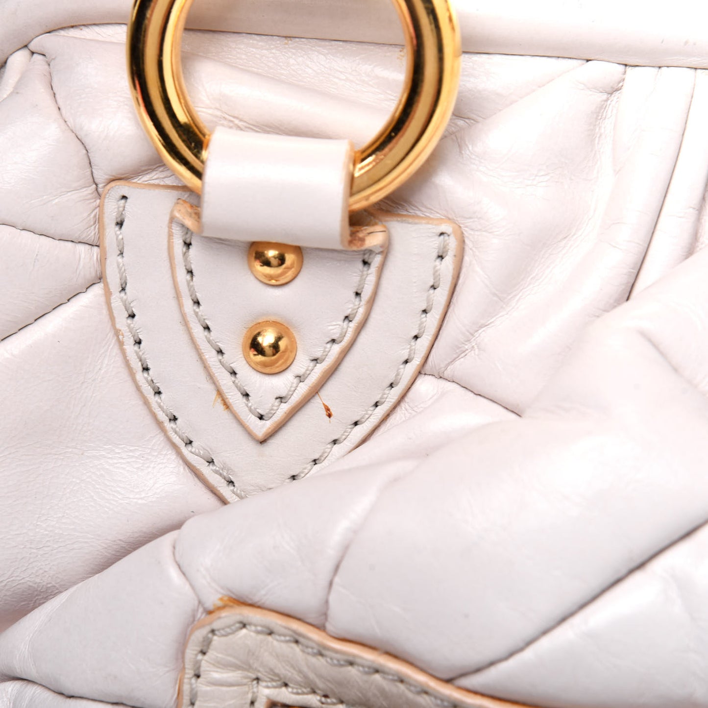 Calfskin Quilted Stam White