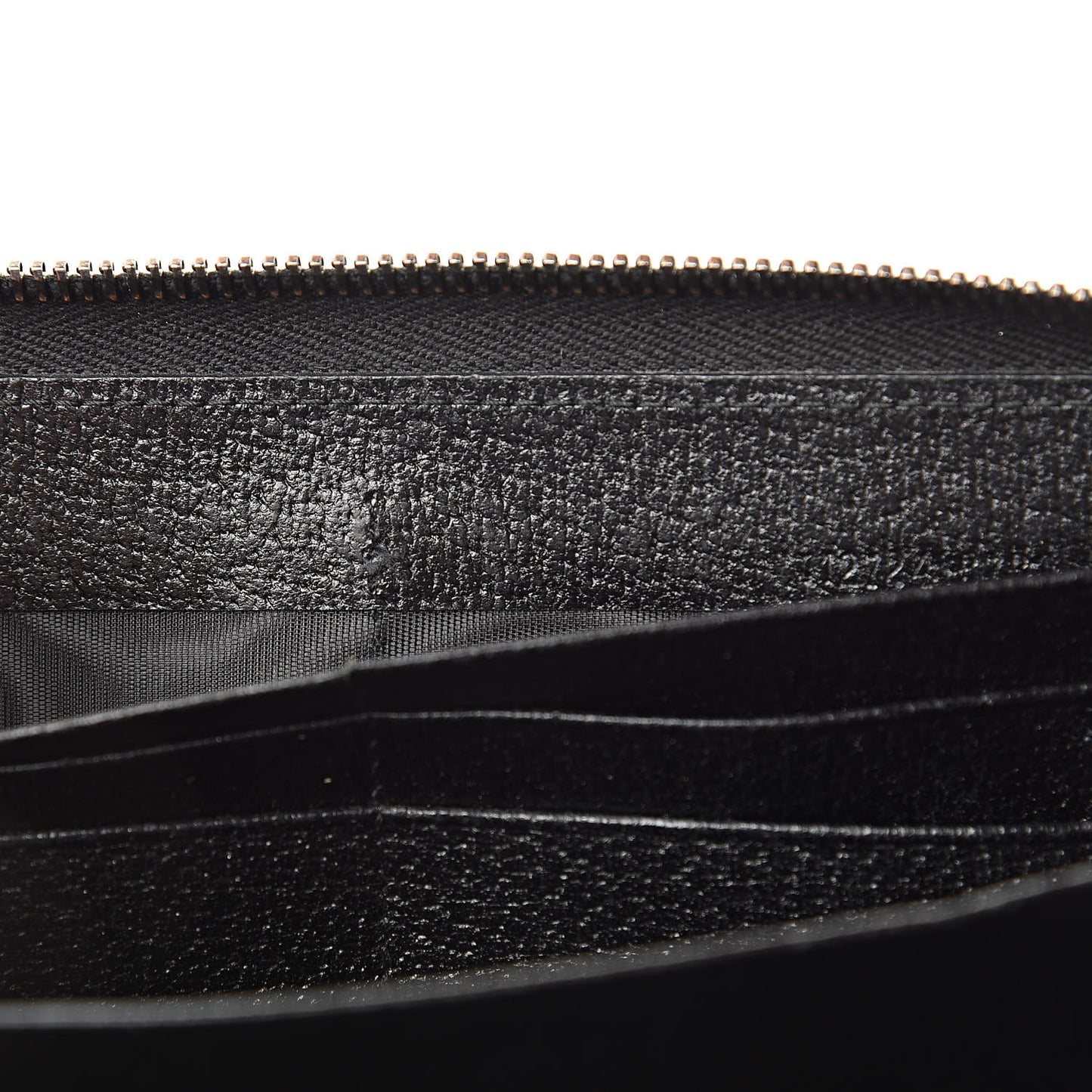 Monogram Metal Bar Zip Around Wallet Black