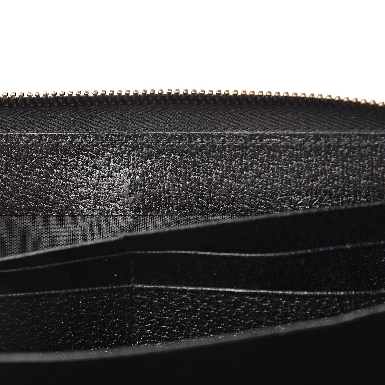 Gucci Monogram Metal Bar Zip Around Wallet Black 9 of 13