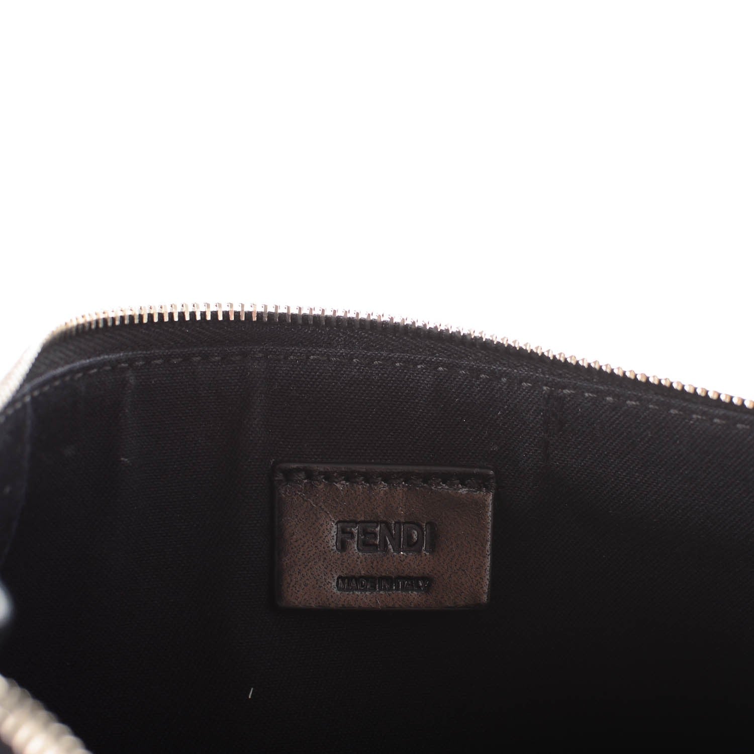 Fendi Vitello Elite Mink Fur Studded Karlito Zip Pouch Black 6 of 7
