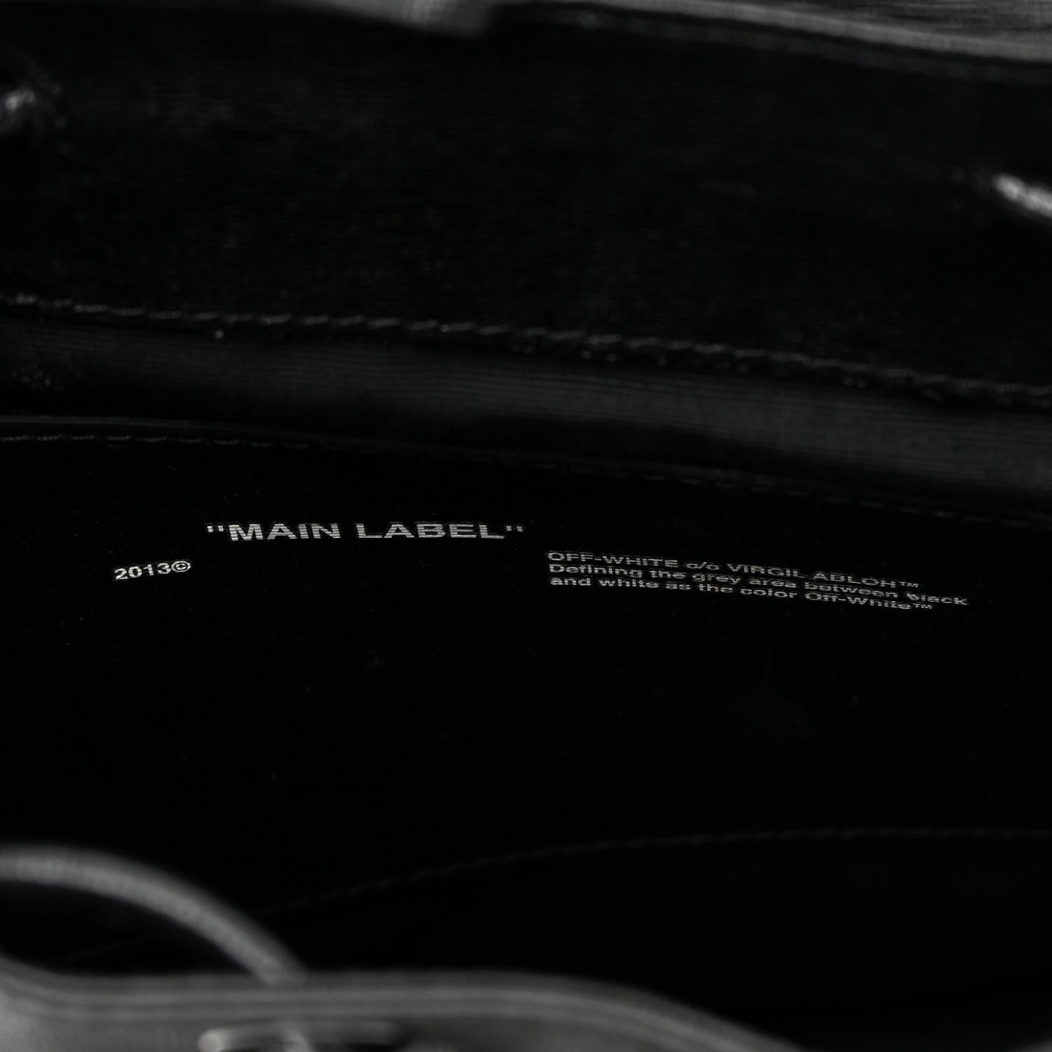 Off-White Saffiano Diag Backpack Black White 7 of 11