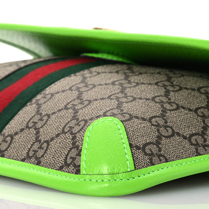 Gucci GG Supreme Monogram Web Small Ophidia Belt Bag Beige Ebony Electric Green 10 of 10