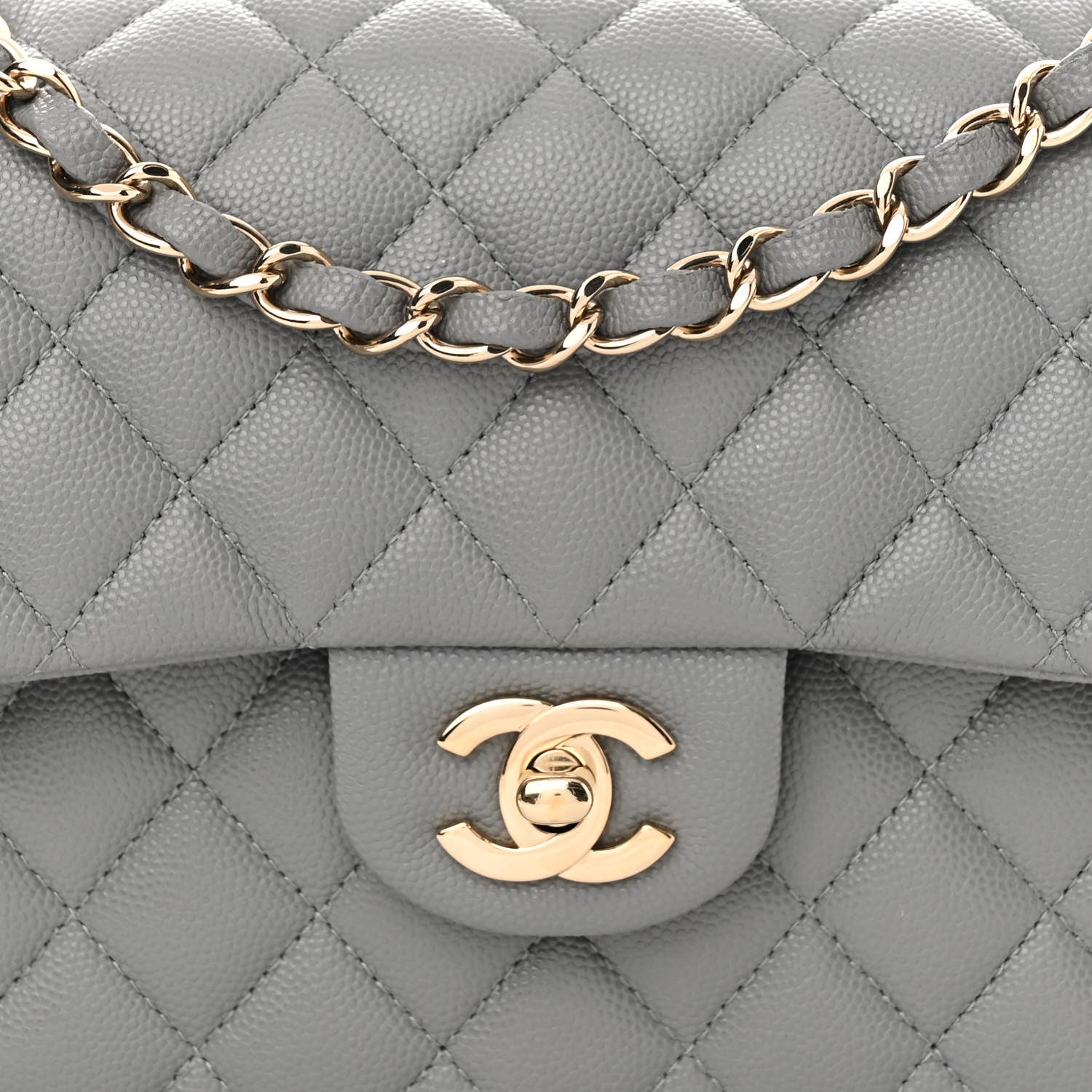 Chanel Caviar Quilted Small Double Flap Grey 8 of 10