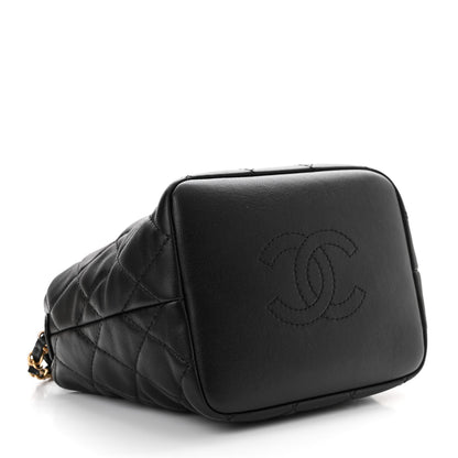 Chanel Lambskin Quilted Small Perfect Meeting Hobo Black 4 of 10