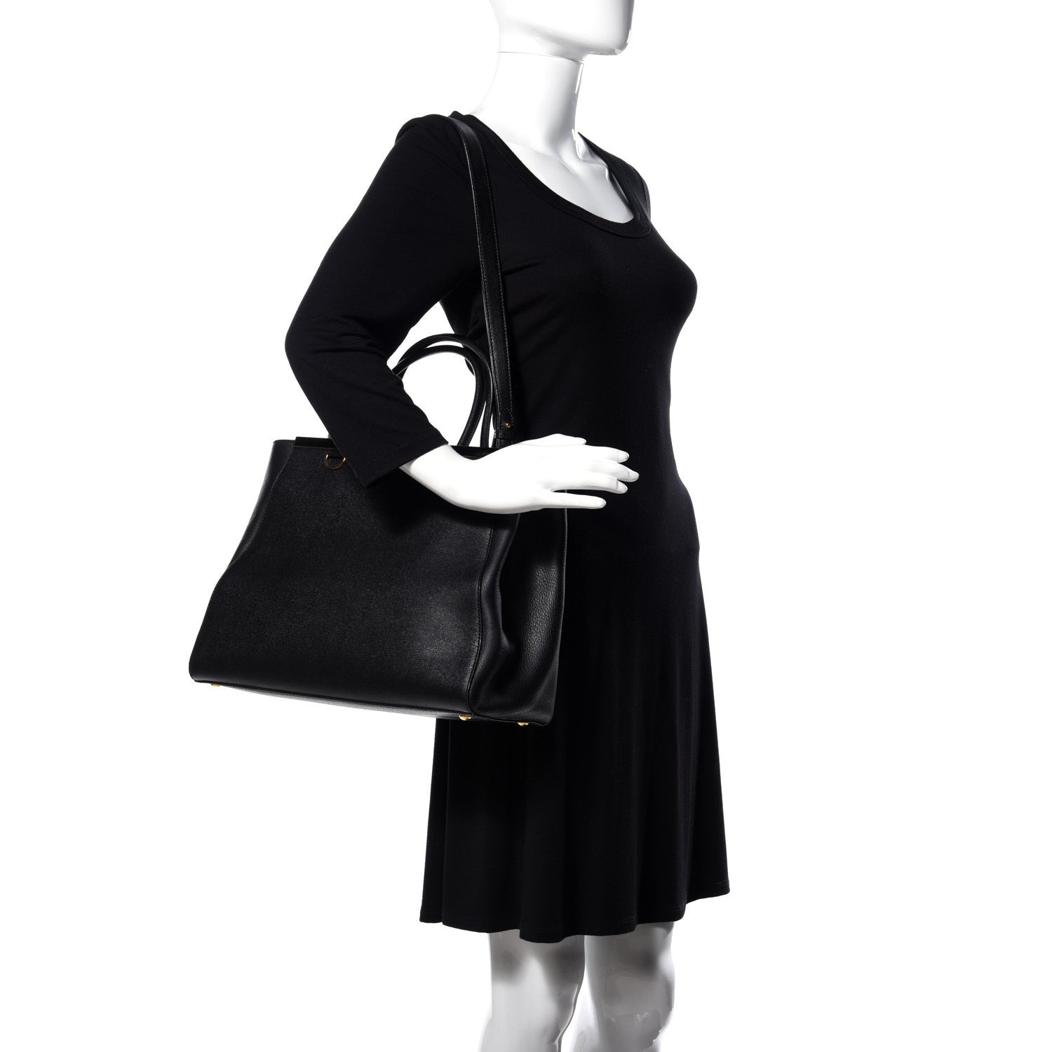 Fendi Vitello Elite Medium 2Jours Tote Black 2 of 8