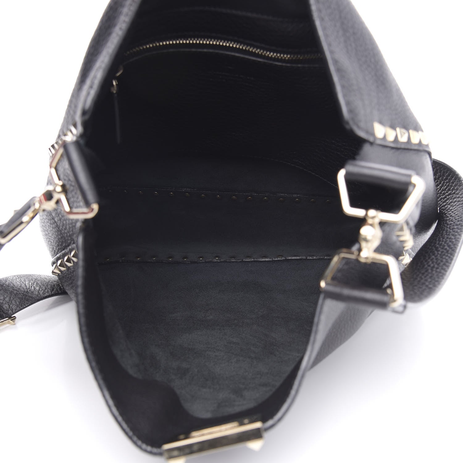 Valentino Garavani Pebbled Calfskin Large Rockstud Flip-Lock Messenger Bag Black 5 of 11