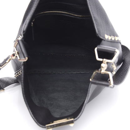 Valentino Garavani Pebbled Calfskin Large Rockstud Flip-Lock Messenger Bag Black 5 of 11