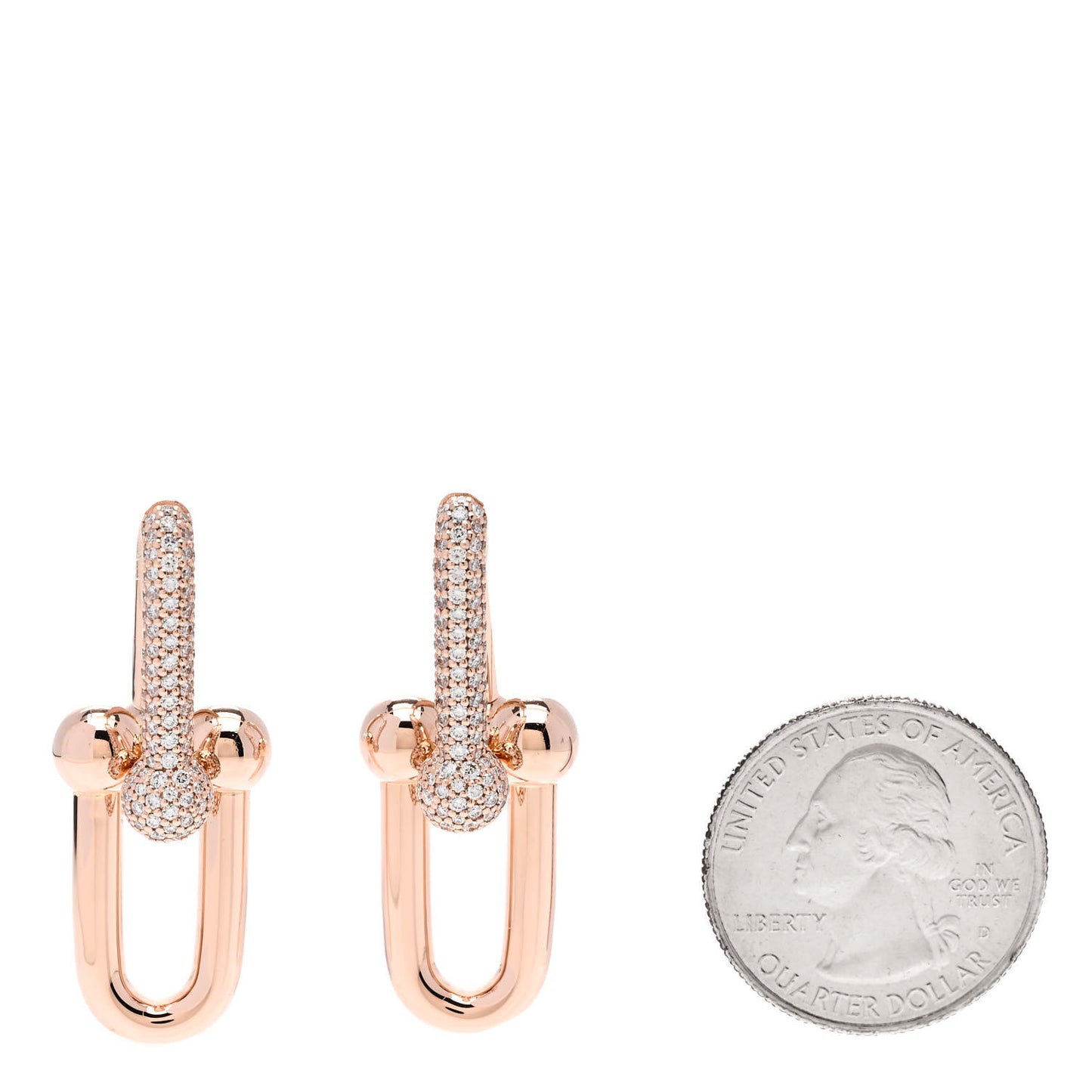 18K Rose Gold Diamond HardWear Link Earrings