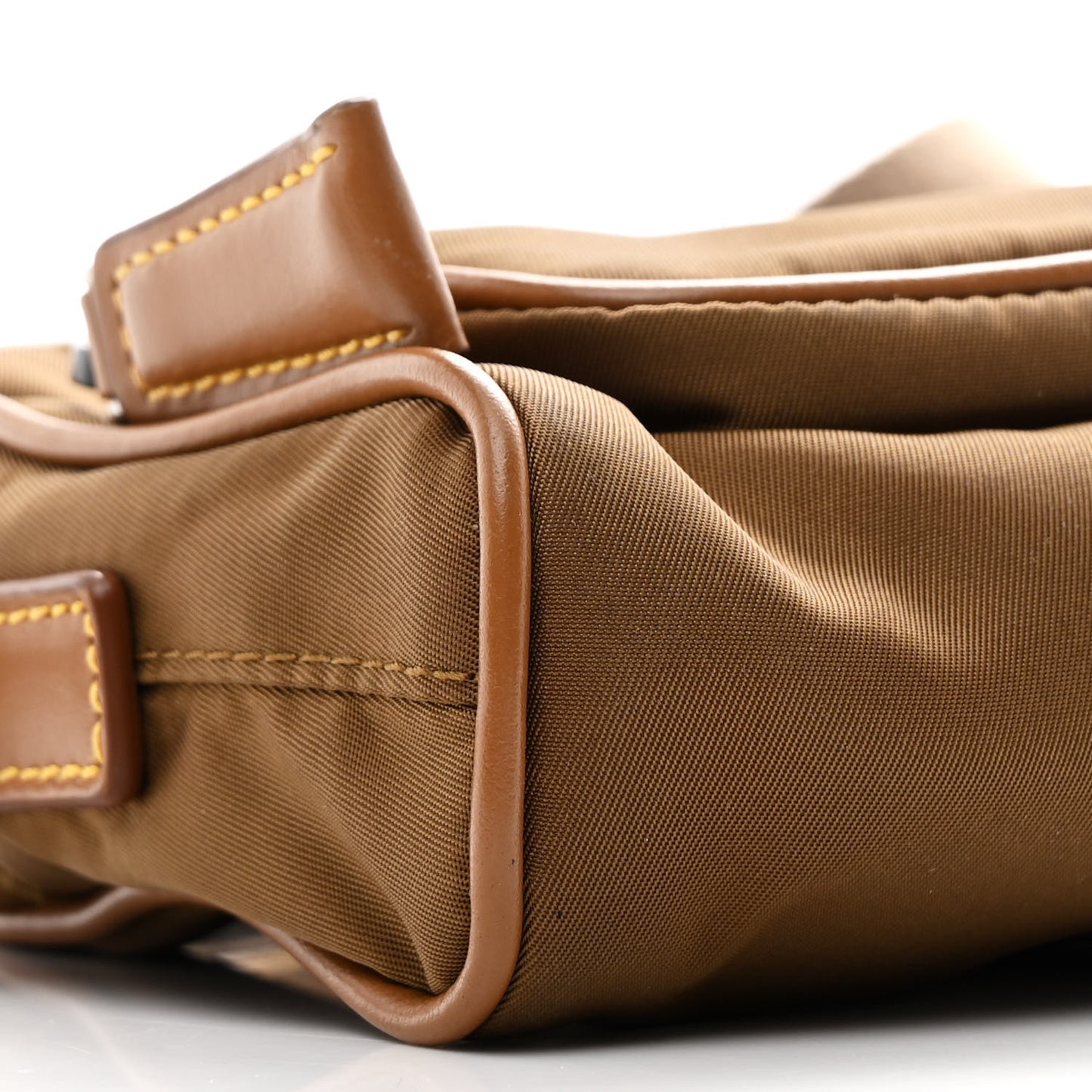 Nylon Re-Edition Travel Pocket Double Zip Shoulder Bag  Tabacco