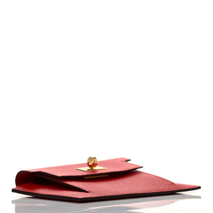 Hermes Chevre Mysore Kelly Pocket Compact Wallet Rouge de Coeur 4 of 7