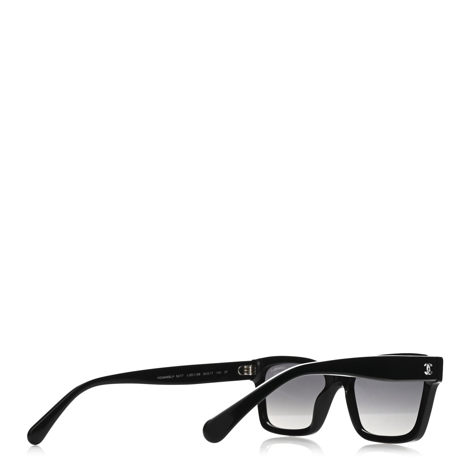 Chanel Acetate Polarized Square Sunglasses 5417 Black 4 of 8