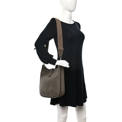 Hermes Taurillon Clemence Evelyne III PM Etoupe 2 of 9