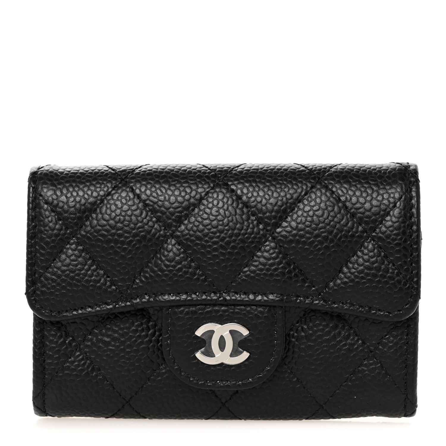 Chanel Caviar Quilted Flap Card Holder Wallet Black 1 of 9